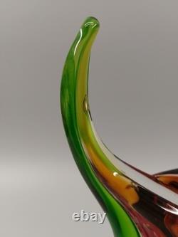 Vase en verre design facial multicolore style Murano art décoratif en verre