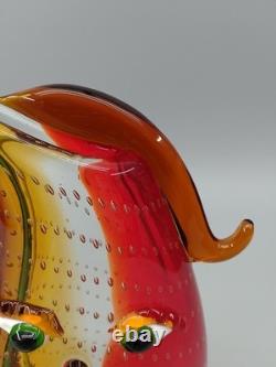 Vase en verre design facial multicolore style Murano art décoratif en verre