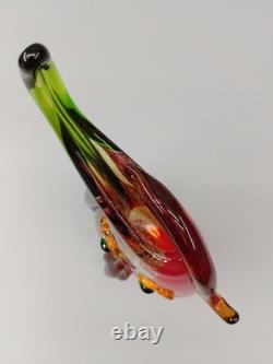 Vase en verre design facial multicolore style Murano art décoratif en verre