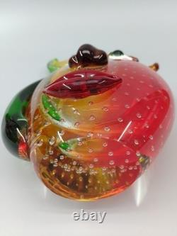 Vase en verre design facial multicolore style Murano art décoratif en verre