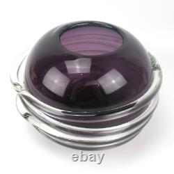 Vase en verre design tchèque violet améthyste fait à la main en verre d'art tchèque Svoboda