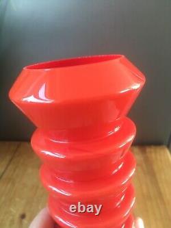 Vase en verre éclaboussé stratifié à étages de Kralik Ernst Steinwald, Art Déco, rouge tango