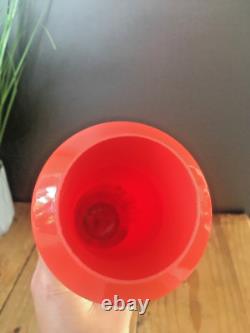 Vase en verre éclaboussé stratifié à étages de Kralik Ernst Steinwald, Art Déco, rouge tango