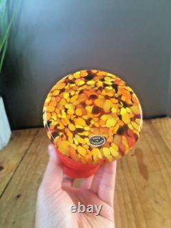 Vase en verre éclaboussé stratifié à étages de Kralik Ernst Steinwald, Art Déco, rouge tango