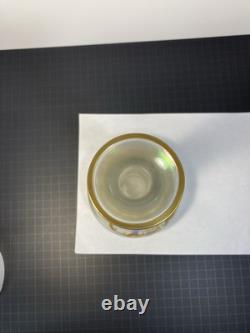 Vase en verre émaillé iridescent vert Cypern de la rare Josephinenhutte, vers 1899