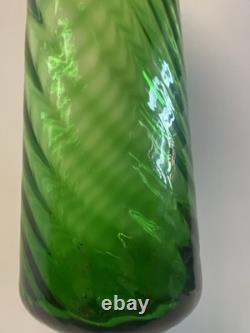 Vase en verre émeraude de 50 cm de la Cristalleria Artistica Toscana d'Empoli des années 1960