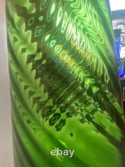 Vase en verre émeraude de 50 cm de la Cristalleria Artistica Toscana d'Empoli des années 1960