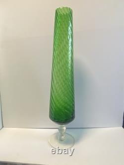 Vase en verre émeraude de 50 cm de la Cristalleria Artistica Toscana d'Empoli des années 1960