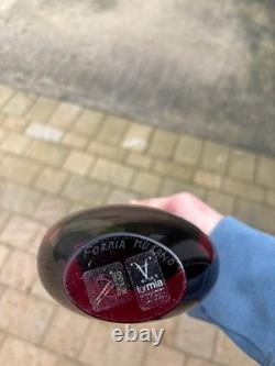 Vase en verre facetté en forme de goutte d'eau rouge et transparent Sommerso Formia Murano signé