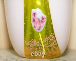 Vase en verre floral décoratif personnalisé estampillé CM magnifique