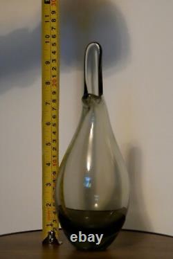 Vase en verre fumé en forme de caneton danois moderne par Per Lutken Holmegaard MCM