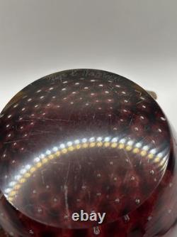 Vase en verre fusion Z de Chip Scarborough, verre signé, studio d'art vintage.