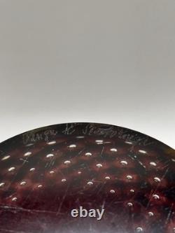 Vase en verre fusion Z de Chip Scarborough, verre signé, studio d'art vintage.