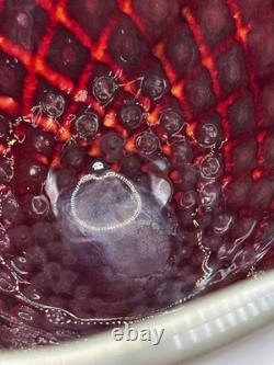 Vase en verre fusion Z de Chip Scarborough, verre signé, studio d'art vintage.