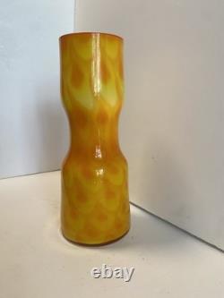 Vase en verre gainé scandinave des années 60, motif paon, d’Elme Glasbruk