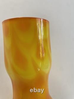 Vase en verre gainé scandinave des années 60, motif paon, d’Elme Glasbruk
