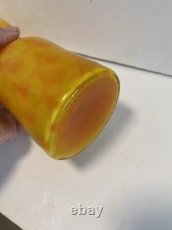 Vase en verre gainé scandinave des années 60, motif paon, d’Elme Glasbruk