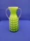 Vase En Verre Lime Empoli Ann&eacute;es 1960 Vintage &oelig;il De Taureau D&eacute;cor Mcm