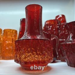 Vase en verre mallet rouge rubis Whitefriars 9818