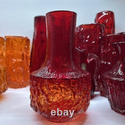 Vase en verre mallet rouge rubis Whitefriars 9818