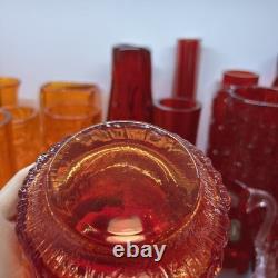 Vase en verre mallet rouge rubis Whitefriars 9818