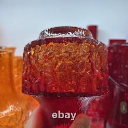 Vase en verre mallet rouge rubis Whitefriars 9818