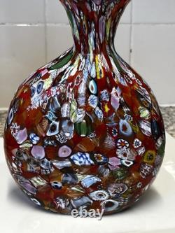 Vase en verre millefiori fait main vintage