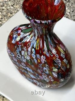 Vase en verre millefiori fait main vintage Vase en verre millefiori fait main vintage