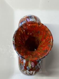 Vase en verre millefiori fait main vintage
