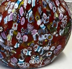 Vase en verre millefiori fait main vintage