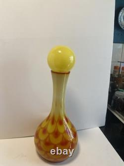 Vase en verre moulé scandinave des années 60 et motif Ball Peacock, d’Elme Glasbruk