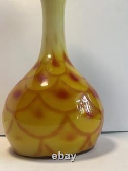 Vase en verre moulé scandinave des années 60 et motif Ball Peacock, d’Elme Glasbruk