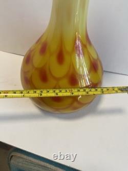 Vase en verre moulé scandinave des années 60 et motif Ball Peacock, d’Elme Glasbruk