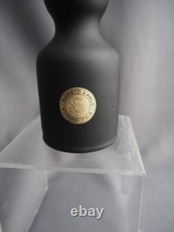 Vase en verre noir à bandes satinées Carlo Moretti