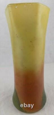 Vase en verre peint Legras Pâte de Verre art nouveau/art déco