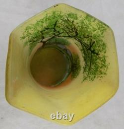 Vase en verre peint Legras Pâte de Verre art nouveau/art déco