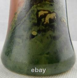 Vase en verre peint Legras Pâte de Verre art nouveau/art déco