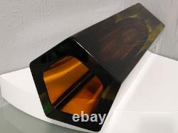 Vase en verre pentagonale bloc Sommerso vintage large de Murano de milieu de siècle Mandruzzato Poli