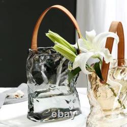 Vase en verre pour fleurs hydroponiques Vase en verre Vase en sac en verre Vase minimaliste pour boutons de fleurs