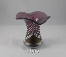 Vase en verre rare et stylé en verre irisierend, art en verre designer probablement de Poschinger