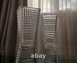 Vase en verre rectangulaire de 9,1 pouces de hauteur