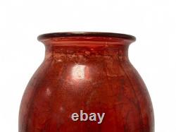 Vase en verre rouge Murano 46 cm en verre artistique soufflé à la main d'Italie, décoration affirmée, de seconde main