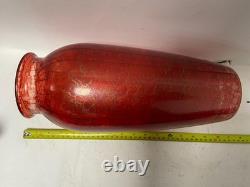 Vase en verre rouge Murano 46 cm en verre artistique soufflé à la main d'Italie, décoration affirmée, de seconde main