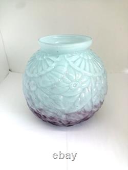 Vase en verre soufflé Art déco André Delatte Nancy, couleurs rares