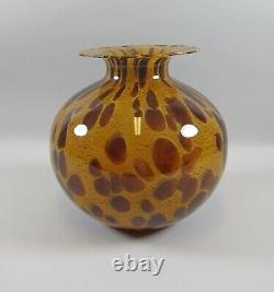 Vase en verre soufflé à la main Azzurra Maestri Vetrai Italie motif léopard 9 ancien