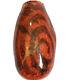 Vase En Verre Soufflé à La Main Spectaculaire De Gary Guydosh - Multicolore Orange 9 - Signé 1999