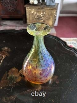 Vase en verre soufflé à la main style scandinave tourbillon ambre