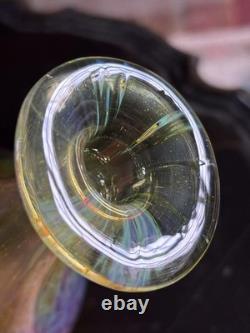 Vase en verre soufflé à la main style scandinave tourbillon ambre