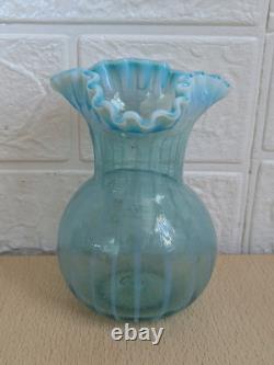 Vase en verre soufflé antique de récif côtier en velours découpé x 6 ensemble extrêmement rare en bon état