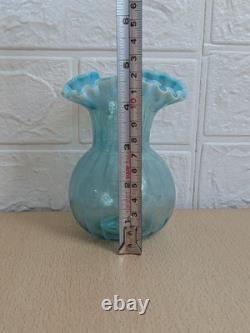 Vase en verre soufflé antique de récif côtier en velours découpé x 6 ensemble extrêmement rare en bon état